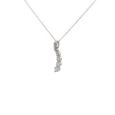 14k White Gold 1.23ct G SI1 Round Diamond Journey Necklace